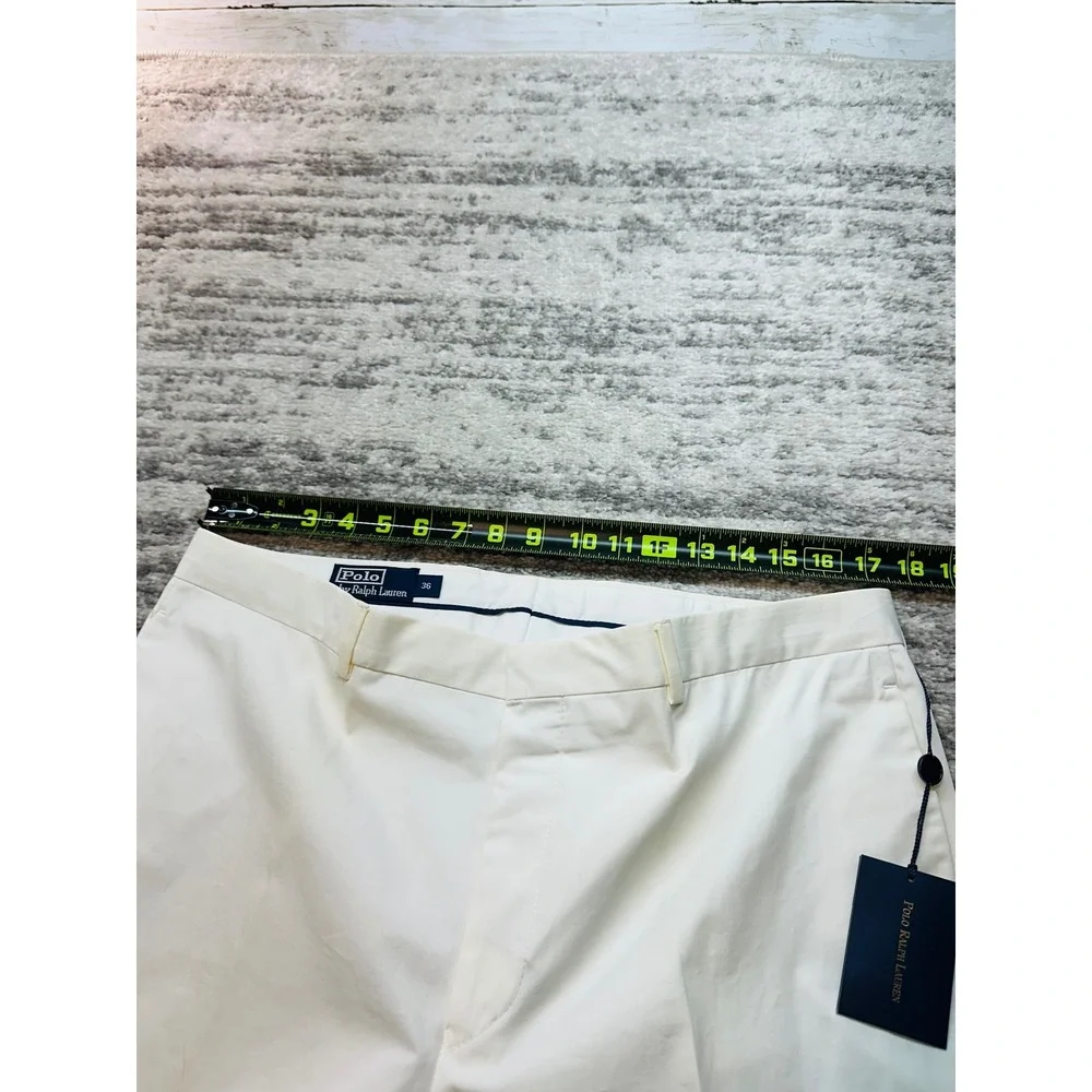 NOS Polo Ralph Lauren Dress Pants Men 36 White Made in Italy Cotton Cuffed Chino
